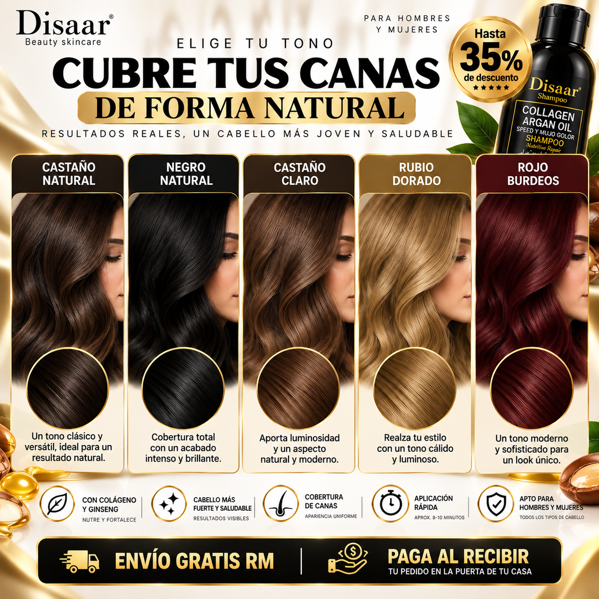 🖤 GrayCover™ | Shampoo Cubre Canas Pro-ORIGINAL/ 30 Aplicaciones