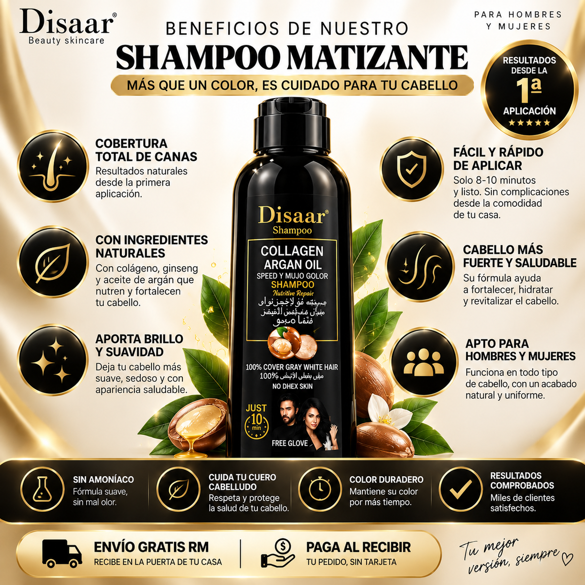 🖤 GrayCover™ | Shampoo Cubre Canas Pro-ORIGINAL/ 30 Aplicaciones
